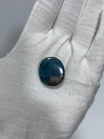 Okyanus Temalı Doğal Kabaşon Firuze Taşı 24,6 Karat - Turkuaz Taşı 4,96 Gram