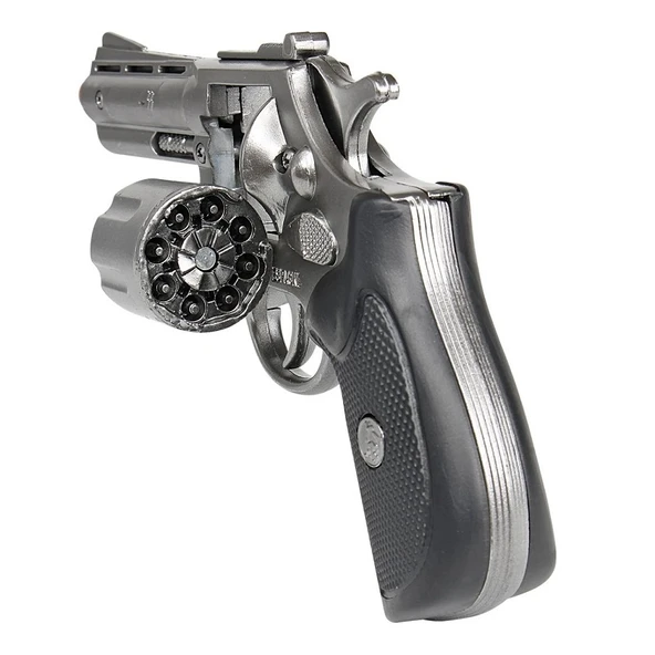 VIP KALİTE REVOLVER METAL KAPSÜL TABANCASI 8Lİ KAPSÜL TABANCASI GÜMÜŞ OYUNCAK TABANCA METAL TABANCA - 2