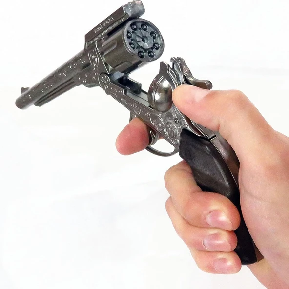 VIP KALİTE BÜYÜK KOVBOY REVOLVER METAL KAPSÜL TABANCASI 8Lİ KAPSÜL KOVBOY TABANCASI OYUNCAK TABANCA - 2