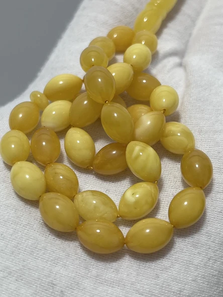 Doğal Kaya Damla Kehribar Tesbih 33lük 12,23 Gram - Resim 4