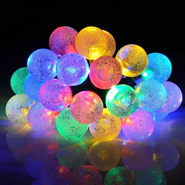 CRYSTAL LED LİGHT BALL YILBAŞI AĞACI IŞIĞI RENKLİ NOEL IŞIĞI RENKLİ KRİSTAL TOP LED IŞIK 220 V FİŞLİ - Resim 4