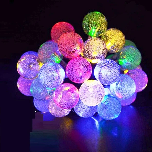 CRYSTAL LED LİGHT BALL YILBAŞI AĞACI IŞIĞI RENKLİ NOEL IŞIĞI RENKLİ KRİSTAL TOP LED IŞIK 220 V FİŞLİ - Resim 6