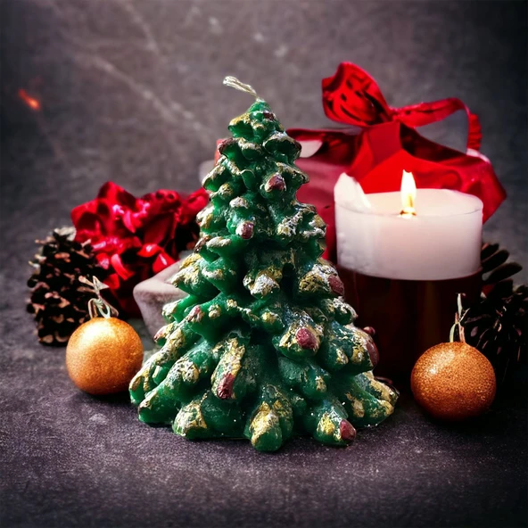 PINE TREE CANDLE VIP KALİTE YILBAŞI MUMU ÇAM AĞAÇLI MUM GERÇEK MUM ÇAM AĞACI MUM YILBAŞI SÜSLERİ ürün görseli