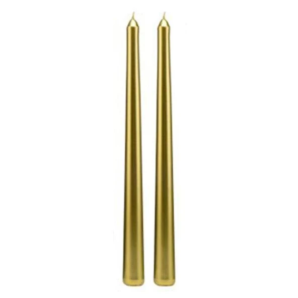 10 PCS VIP CHRISTMAS CANDLE METALLIC BRIGHT GOLD CANDLESTICK 10ADET GOLD ŞAMDAN MUMU YILBAŞI MUMLARI - 2