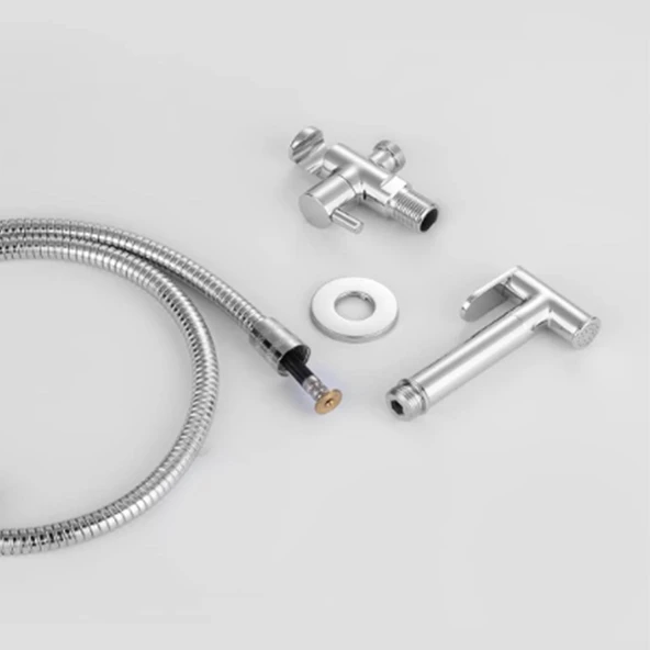 Venita Spiralli Taharetmatik Pirinç El Duşu Ankastre Vana Ara Musluk Set - Resim 6