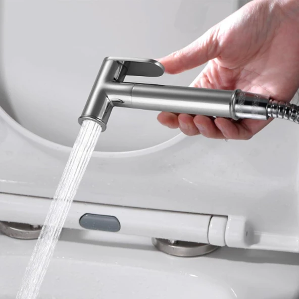 Venita Spiralli Taharetmatik Pirinç El Duşu Ankastre Vana Ara Musluk Set - Resim 4