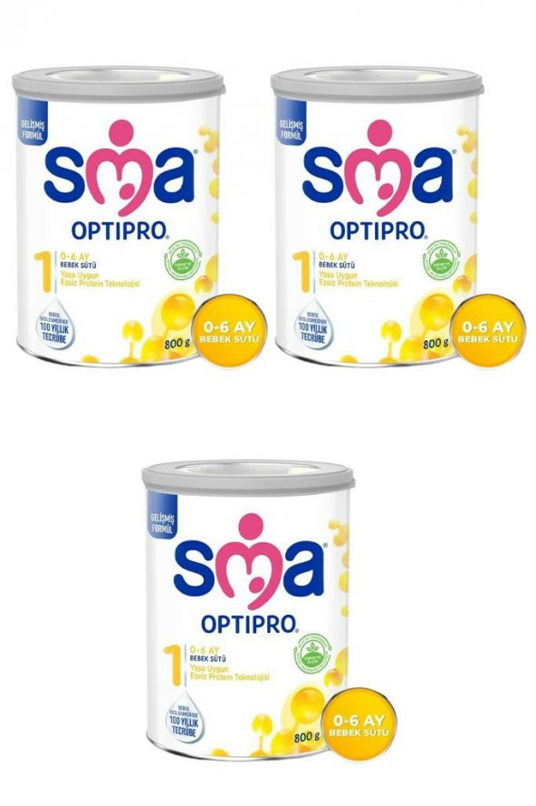 SMA Optipro Probiyotik 1 Bebek Sütü 800 gr x 3 Adet
