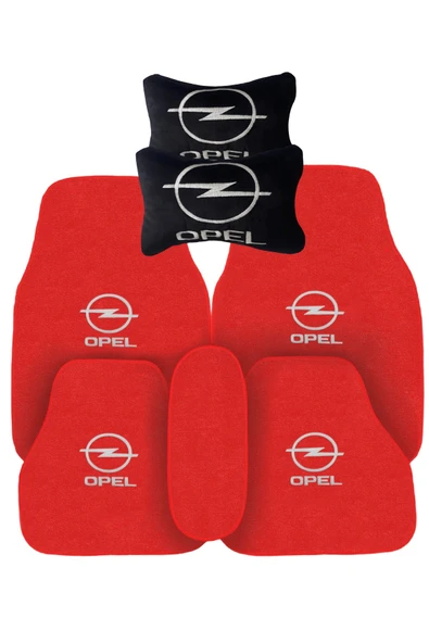 Opel Nakışlı Kırmızı Araç Oto Halı Paspas