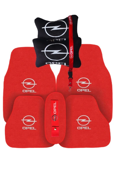 Opel Nakışlı Kırmızı Oto Halı Paspas