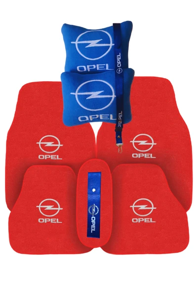 Opel Nakışlı Kırmızı Oto Halı Paspas