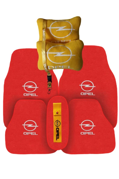 Opel Nakışlı Kırmızı Oto Halı Paspas