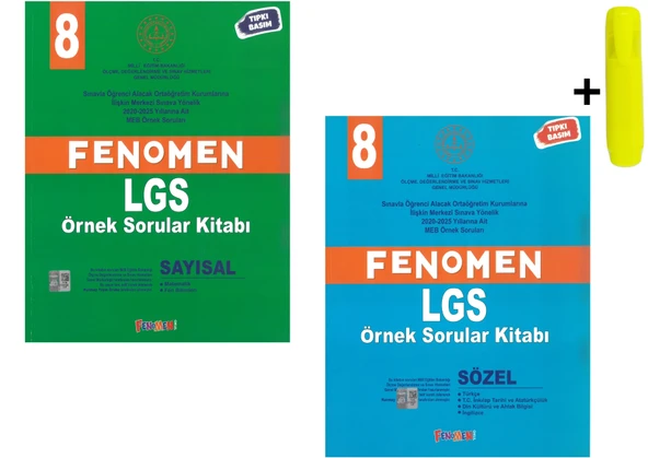 Fenomen Yayınları 8.Sınıf Meb Sayısal Sözel Tüm Dersler Örnek Sorular