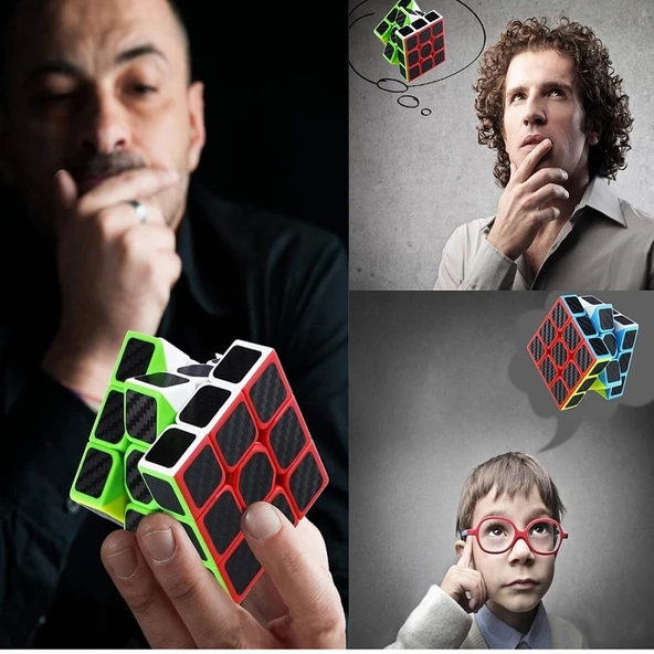 PROFESSIONAL 3X3 QY SPEED CUBE 3X3 CORBON FİBER CUBE VIP 3X3 ZEKA KÜPÜ 3X3 HIZ KÜPÜ 3X3 RUBİKS CUBE - Resim 6