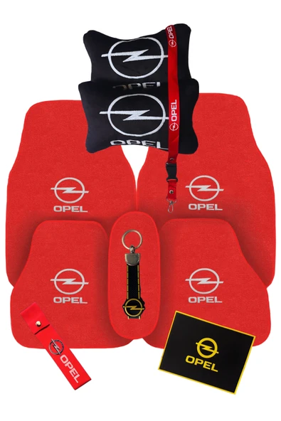 Opel Nakışlı Kırmızı Oto Halı Paspas