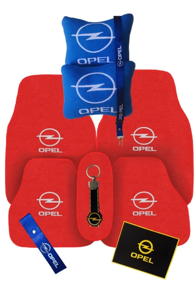Opel Nakışlı Kırmızı Oto Halı Paspas