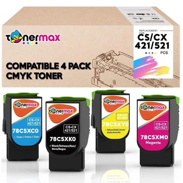Lexmark CS421 Muadil Toner Set - Yüksek Kapasiteli / CS421 / CX421 / CS521 / CX521 / CS622 / CX622 / CS625 / CX625