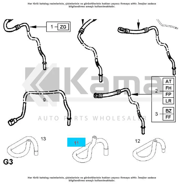 820059 YAKIT BESLEME HORTUMU OPEL VECTRA-B İTHAL ürün görseli