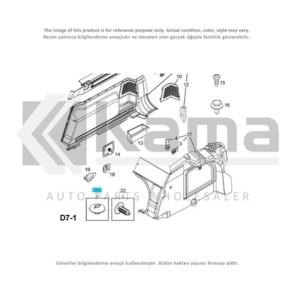 2336973 ARKA PANEL KAPLAMA KLIPSI FÜME OPEL İTHAL