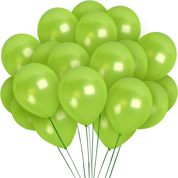 25 ADET VIP KALİTE PARLAK METALİK YEŞİL BALON HELYUM GAZI UYUMLUDUR SHINY METALLIC GREEN BALLOON