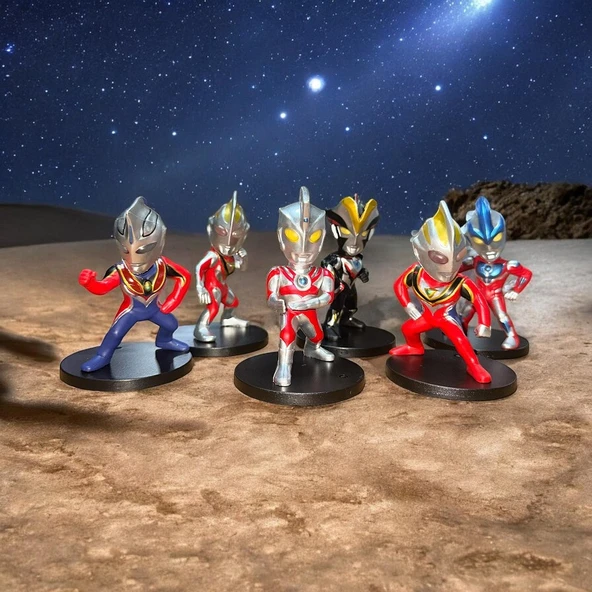 VIP ULTRAMAN 6 LI KARAKTER SET ZERO TİGA GEED ORB GİNGA VİCTORY ULTRA MAN OYUNCAKLARI BİBLO SET