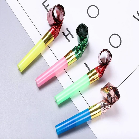 30 ADET NOEL DÜDÜĞÜ YILBAŞI DÜDÜĞÜ KAYNANA DİLİ DÜDÜK SESLİ DÜDÜK RENKLİ UZAYAN DÜDÜK RENKLİ DÜDÜK - 4