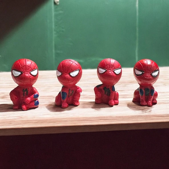 4 ADET SPIDERMAN ÖRÜMCEK ADAM BİBLO DEKORATİF BİBLO NOEL SÜSLERİ YILBAŞI HEDİYELERİ VİTRİN DEKOR ürün görseli