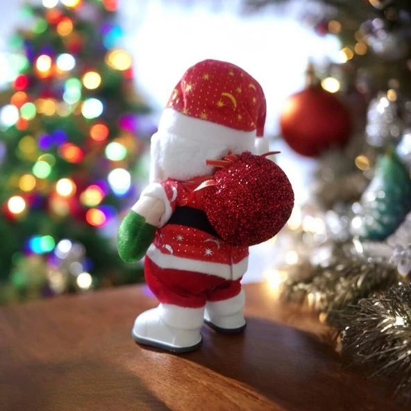 VIP KALİTE DANS EDEN HEDİYE ÇUVALLI NOEL BABA MÜZİKLİ NOEL BABA NOEL BABA YILBAŞI SÜSLERİ - Resim 4