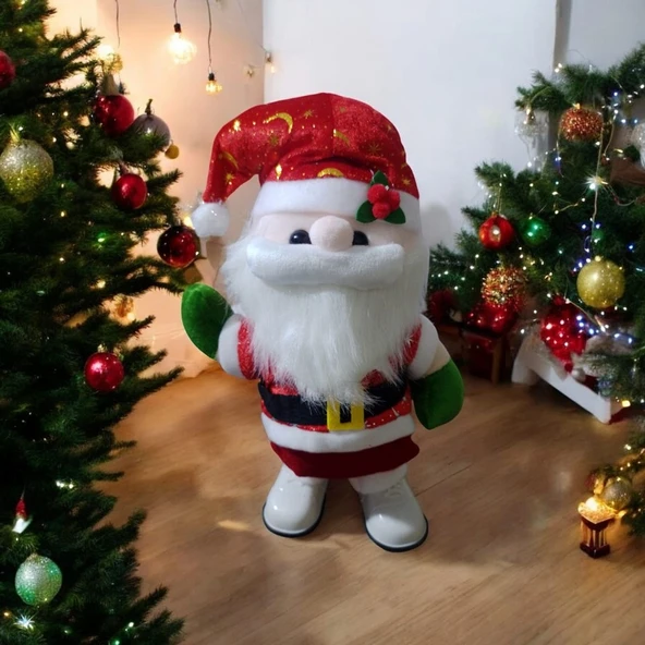 VIP KALİTE DANS EDEN HEDİYE ÇUVALLI NOEL BABA MÜZİKLİ NOEL BABA NOEL BABA YILBAŞI SÜSLERİ - Resim 2