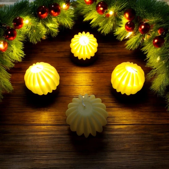 VIP KALİTE 12 ADET YILBAŞI NOEL MUMU LED IŞIKLI MUM PİLLİ GÜN IŞIĞI MUM YILBAŞI MUMU SÜSLERİ LED - Resim 2