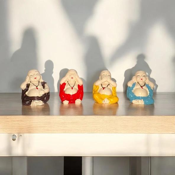 4 ADET BUDA BİBLO DEKORATİF BİBLO NOEL SÜSLERİ YILBAŞI HEDİYELERİ VİTRİN DEKOR