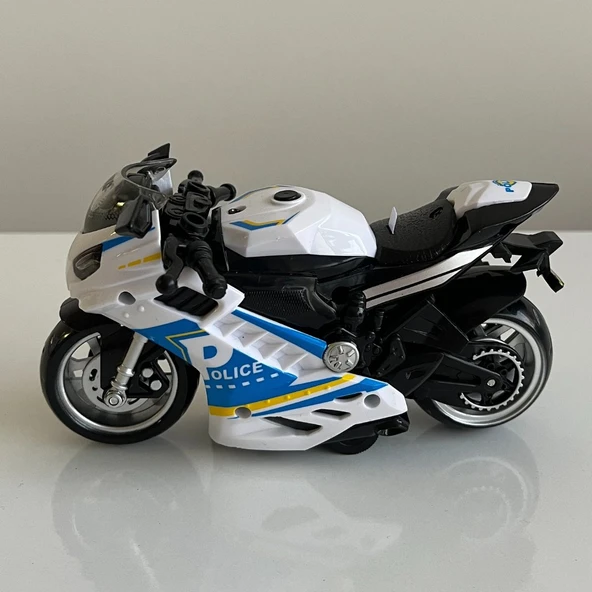 Oyuncak Motosiklet Şık Görünümlü Çek Bırak Işıklı ve Sesli Renkli 15 Cm - Mavi Su Dünyası - 3