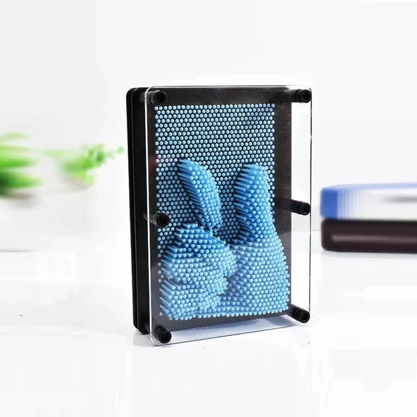 KÜÇÜK BOY 13X10 CM AÇIK MAVİ PİN ART BLUE 3D DİMENSİONAL SCULPTURE AÇIK MAVİ PİNART 3D ÇİVİ SANATI - 3