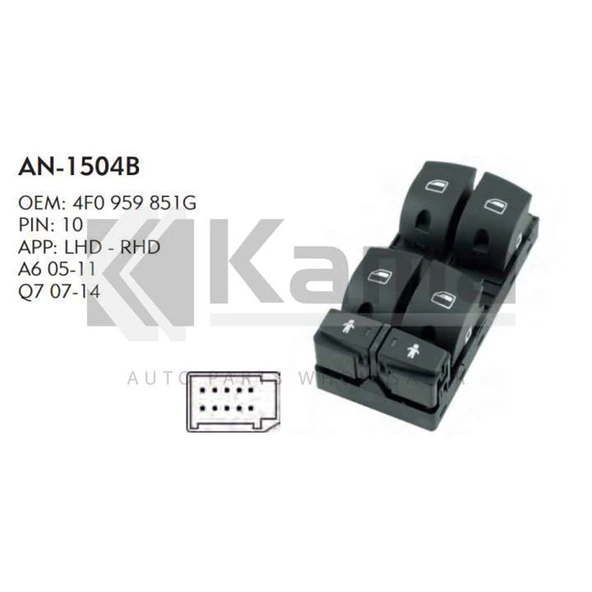 4F0959851G CAM ANAHTARI (10 PIN) AUDI A6 05-11 / Q7 07-15 İTHAL