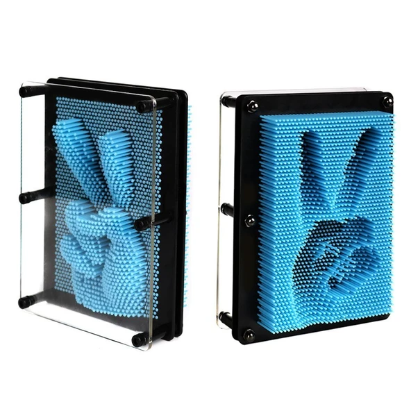 KÜÇÜK BOY 13X10 CM AÇIK MAVİ PİN ART BLUE 3D DİMENSİONAL SCULPTURE AÇIK MAVİ PİNART 3D ÇİVİ SANATI - 2