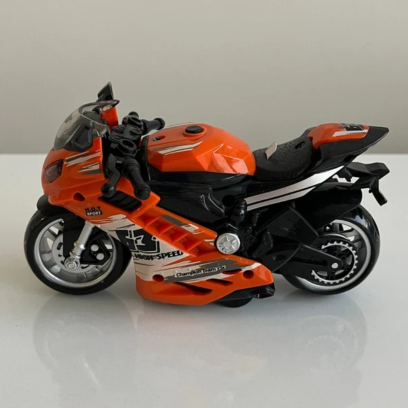 Oyuncak Motosiklet Şık Görünümlü Çek Bırak Işıklı ve Sesli Renkli 15 Cm - Mavi Su Dünyası - 4