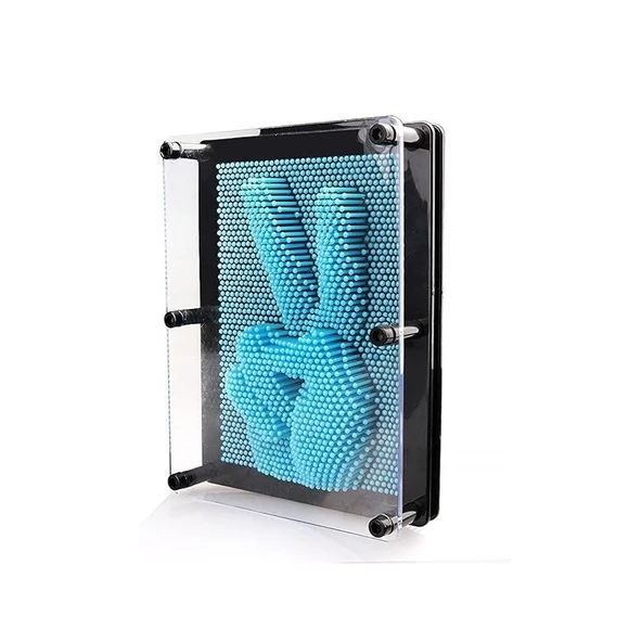 KÜÇÜK BOY 13X10 CM AÇIK MAVİ PİN ART BLUE 3D DİMENSİONAL SCULPTURE AÇIK MAVİ PİNART 3D ÇİVİ SANATI - 4