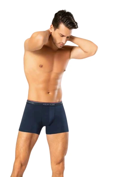 Looksense Erkek Dude 3 lü Düz Likralı Boxer 1601 - Resim 2