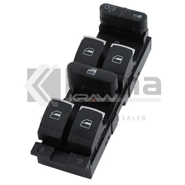 3BD959857 CAM AÇMA ANAHTARI SOL (DÖRTLÜ) (KROM) VW BORA / GOLF-4 / PASSAT / SEAT LEON İTHAL