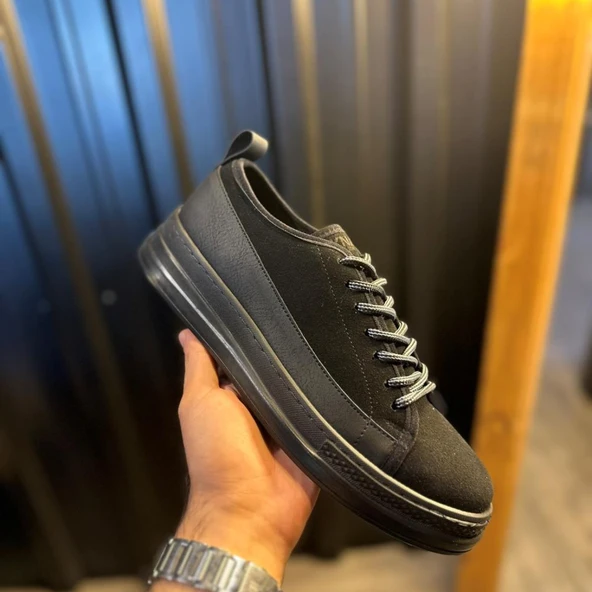 Sneakers Ayakkabı  Siyah Süet (Siyah Taban)