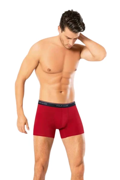 Looksense Erkek Dude 3 lü Düz Likralı Boxer 1603 - Resim 2