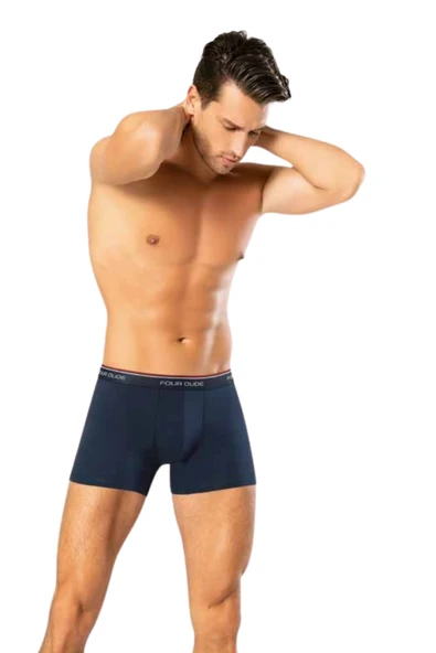 Looksense Erkek Dude 3 lü Düz Likralı Boxer 1604 - Resim 2