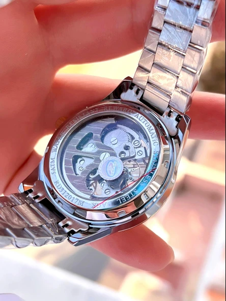 Reward Özel Tasarım Otomatik Mekanizma Çelik Kordon 5 Atm Suya Dayaknıklı Erkek Kol Saati ERW.146298 - Resim 4