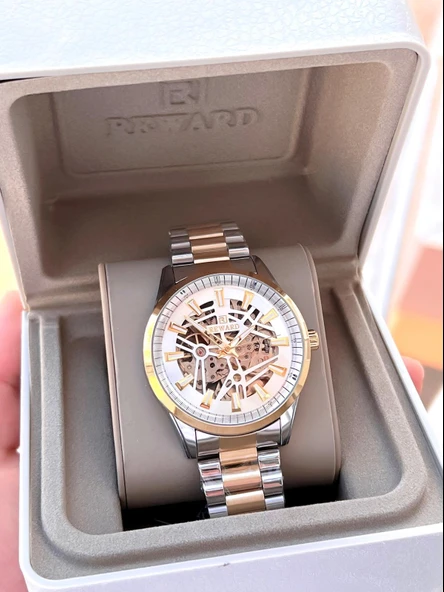 Reward Özel Tasarım Otomatik Mekanizma Çelik Kordon 5 Atm Suya Dayaknıklı Erkek Kol Saati ERW.146298 - Resim 6