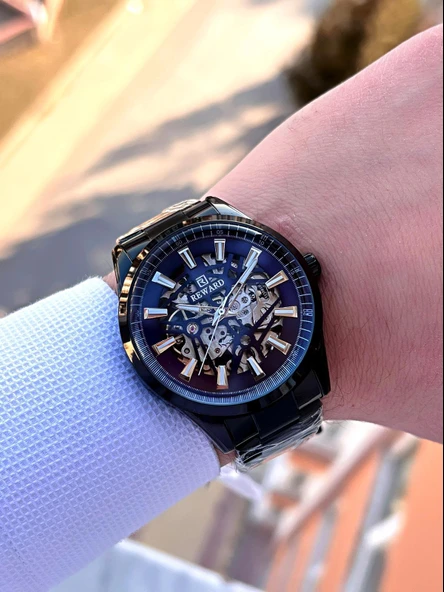 Reward Özel Tasarım Otomatik Mekanizma Çelik Kordon 5 Atm Suya Dayaknıklı Erkek Kol Saati ERW.146300 - Resim 2