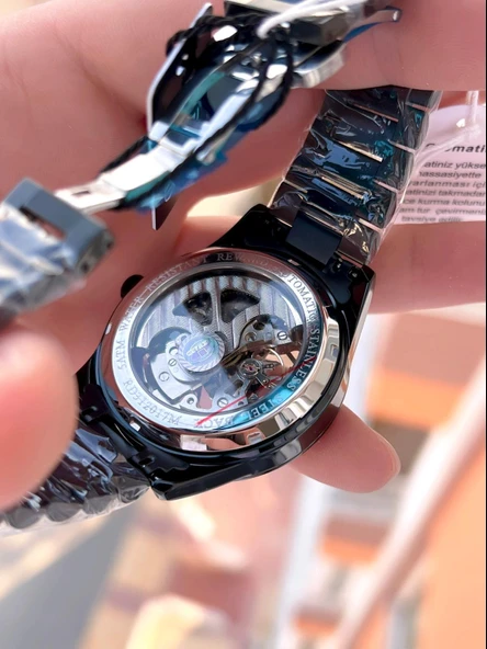 Reward Özel Tasarım Otomatik Mekanizma Çelik Kordon 5 Atm Suya Dayaknıklı Erkek Kol Saati ERW.146300 - Resim 4