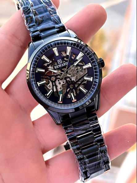 Reward Özel Tasarım Otomatik Mekanizma Çelik Kordon 5 Atm Suya Dayaknıklı Erkek Kol Saati ERW.146300 - Resim 3