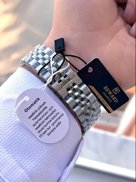 Reward Özel Tasarım Otomatik Mekanizma Çelik Kordon 5 Atm Suya Dayaknıklı Erkek Kol Saati ERW.146301 - Resim 5