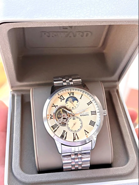 Reward Özel Tasarım Otomatik Mekanizma Çelik Kordon 5 Atm Suya Dayaknıklı Erkek Kol Saati ERW.146381 - Resim 6