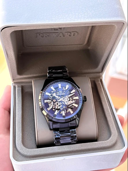 Reward Özel Tasarım Otomatik Mekanizma Çelik Kordon 5 Atm Suya Dayaknıklı Erkek Kol Saati ERW.146300 - Resim 6