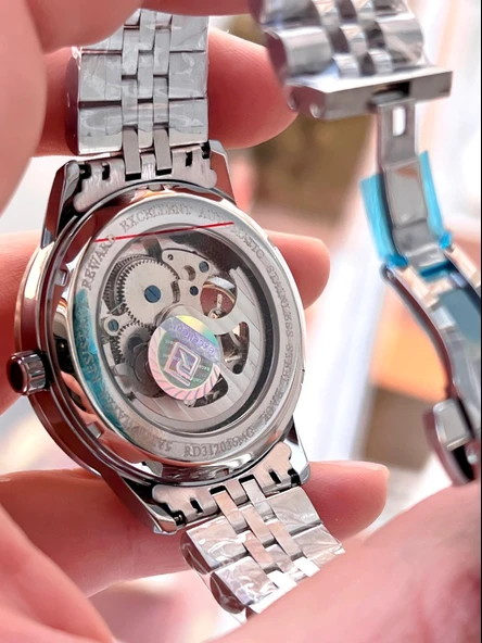 Reward Özel Tasarım Otomatik Mekanizma Çelik Kordon 5 Atm Suya Dayaknıklı Erkek Kol Saati ERW.146382 - Resim 4